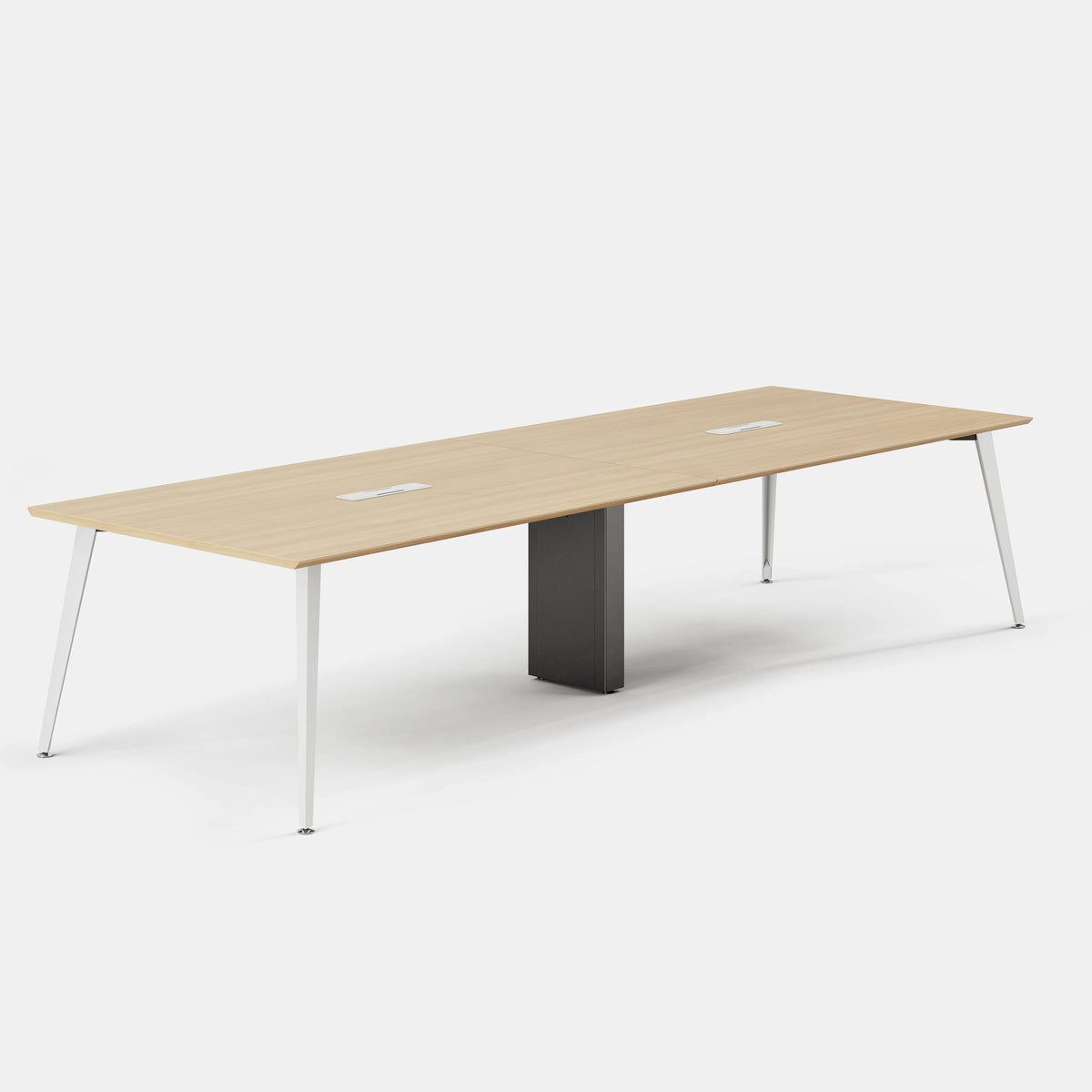 Top Color:Woodgrain; Leg Color:Powder White; Desk Size:142 inches x 48 inches;