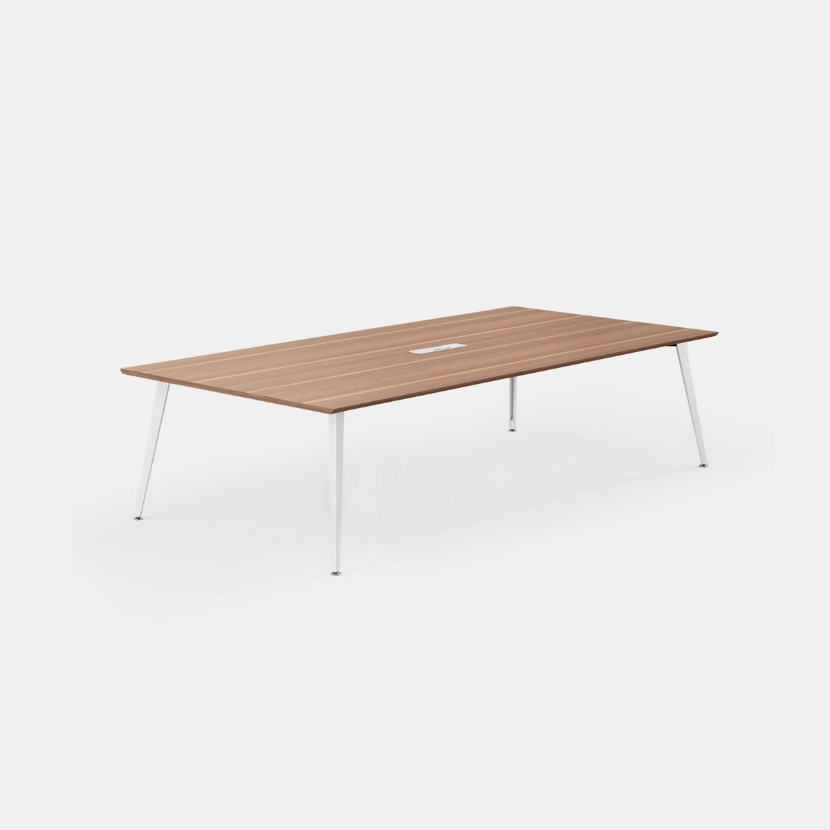 Top Color:Walnut; Leg Color:Powder White; Desk Size:96 inches x 48 inches;