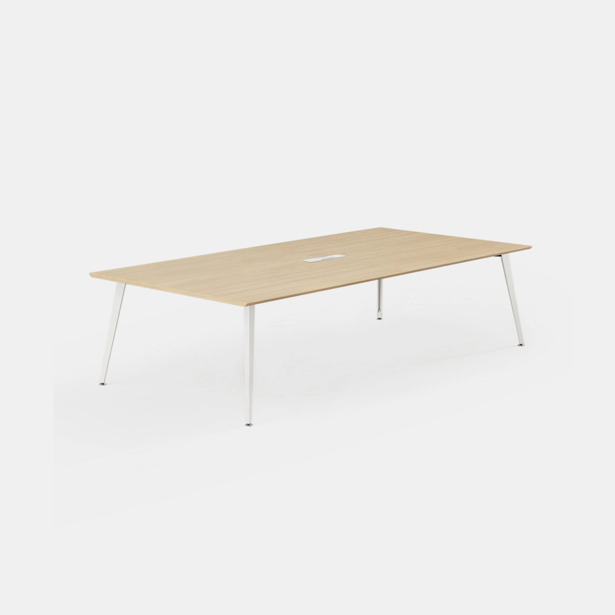 Top Color:Woodgrain; Leg Color:Powder White; Desk Size:96 inches x 48 inches;