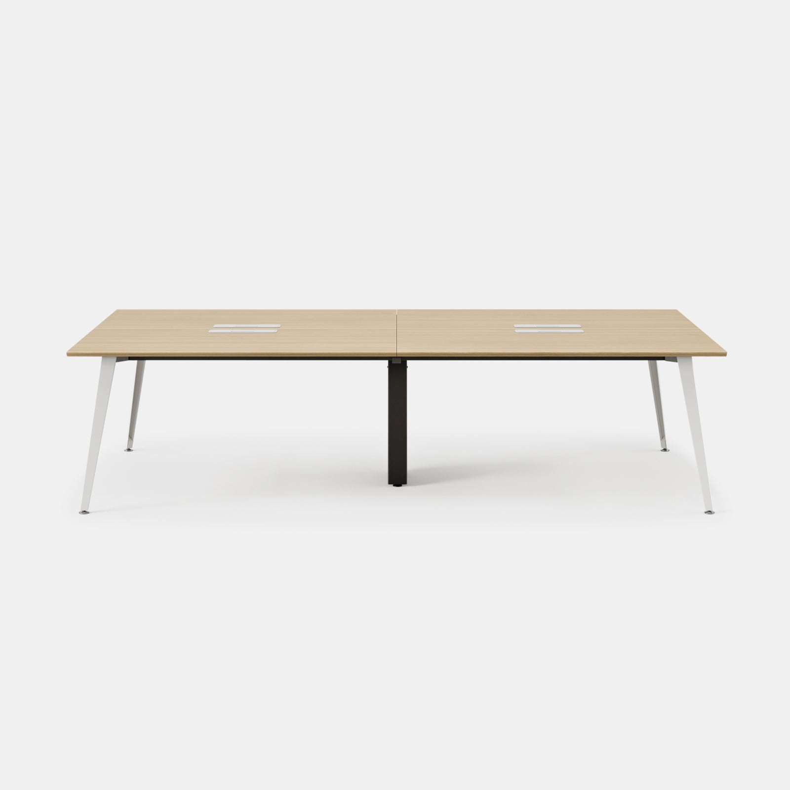 Top Color:Woodgrain; Leg Color:Powder White; Desk Size:120 inches x 60 inches;